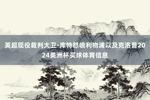 英超现役裁判大卫-库特怒喷利物浦以及克洛普2024美洲杯买球体育信息