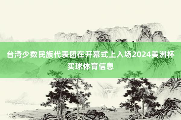 台湾少数民族代表团在开幕式上入场2024美洲杯买球体育信息