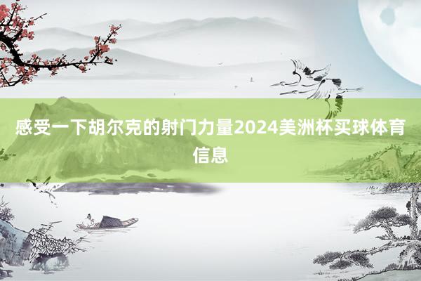 感受一下胡尔克的射门力量2024美洲杯买球体育信息