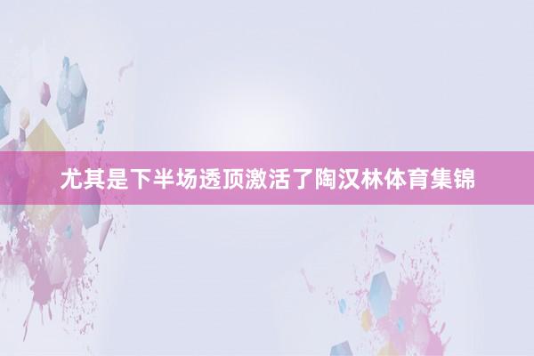 尤其是下半场透顶激活了陶汉林体育集锦