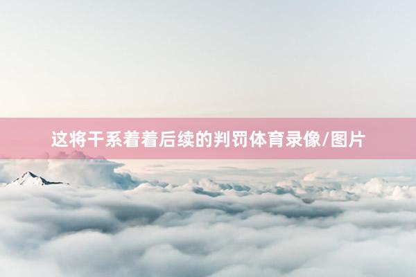 这将干系着着后续的判罚体育录像/图片