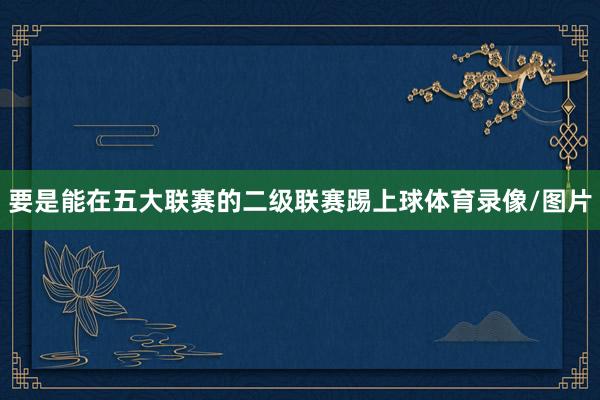 要是能在五大联赛的二级联赛踢上球体育录像/图片