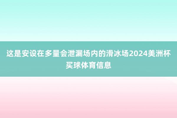 这是安设在多量会泄漏场内的滑冰场2024美洲杯买球体育信息