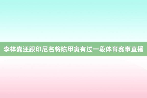 李梓嘉还跟印尼名将陈甲寅有过一段体育赛事直播