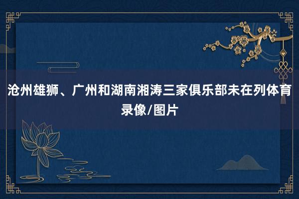沧州雄狮、广州和湖南湘涛三家俱乐部未在列体育录像/图片