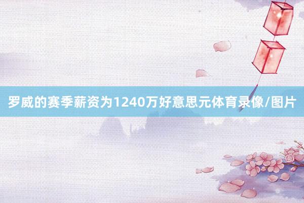 罗威的赛季薪资为1240万好意思元体育录像/图片