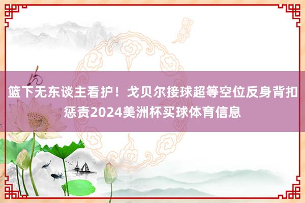 篮下无东谈主看护！戈贝尔接球超等空位反身背扣惩责2024美洲杯买球体育信息