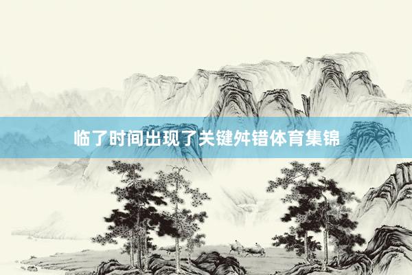 临了时间出现了关键舛错体育集锦