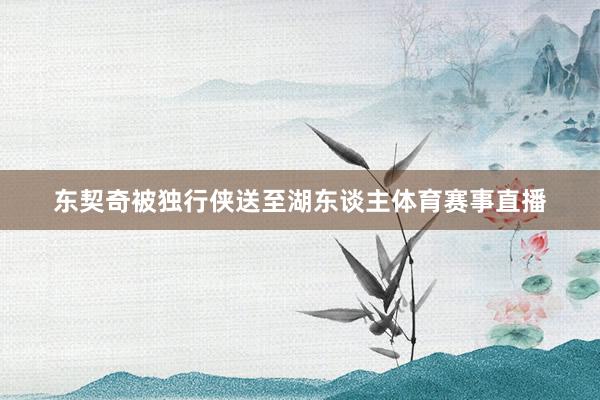 东契奇被独行侠送至湖东谈主体育赛事直播