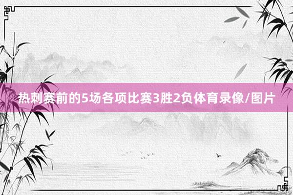 热刺赛前的5场各项比赛3胜2负体育录像/图片