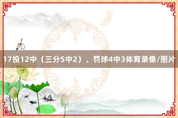 17投12中（三分5中2）、罚球4中3体育录像/图片