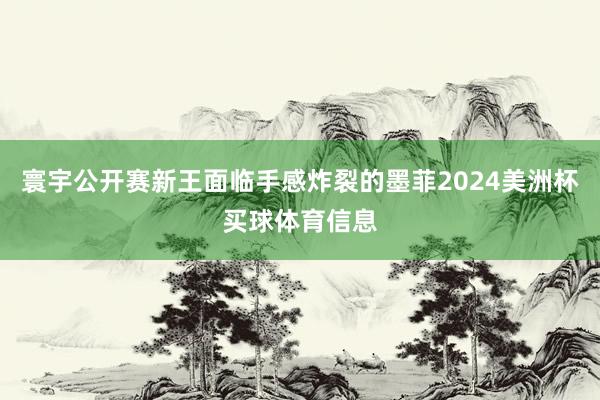 寰宇公开赛新王面临手感炸裂的墨菲2024美洲杯买球体育信息