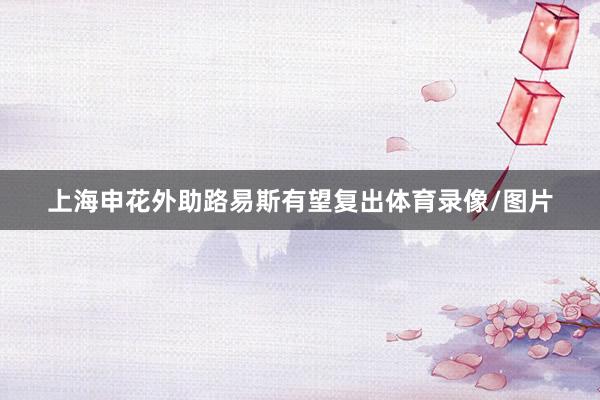 上海申花外助路易斯有望复出体育录像/图片