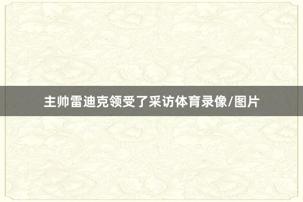 主帅雷迪克领受了采访体育录像/图片