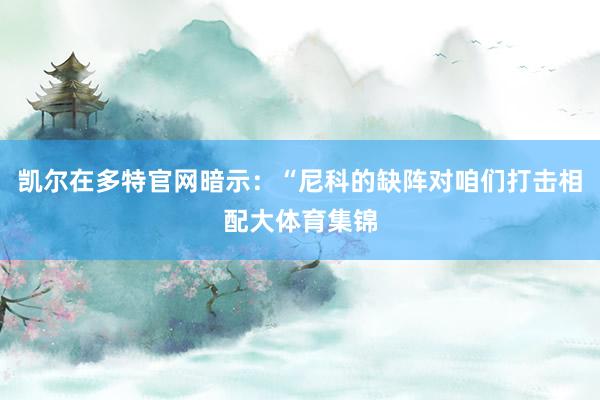 凯尔在多特官网暗示：“尼科的缺阵对咱们打击相配大体育集锦