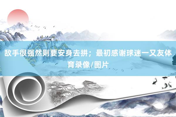 敌手很强然则要安身去拼；最初感谢球迷一又友体育录像/图片