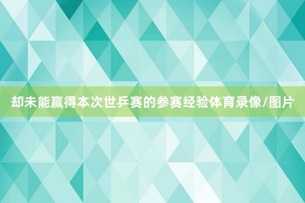 却未能赢得本次世乒赛的参赛经验体育录像/图片