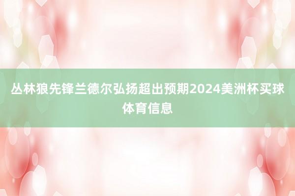 丛林狼先锋兰德尔弘扬超出预期2024美洲杯买球体育信息
