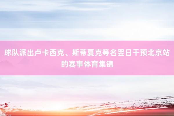 球队派出卢卡西克、斯蒂夏克等名翌日干预北京站的赛事体育集锦