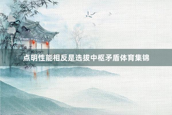点明性能相反是选拔中枢矛盾体育集锦