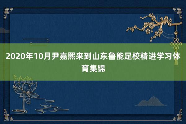 2020年10月尹嘉熙来到山东鲁能足校精进学习体育集锦