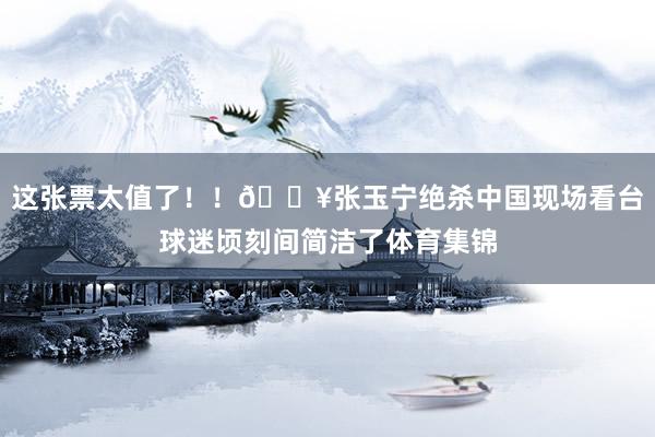 这张票太值了！！🎥张玉宁绝杀中国现场看台球迷顷刻间简洁了体育集锦