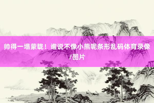 帅得一塌蒙眬！谁说不像小熊呢条形乱码体育录像/图片