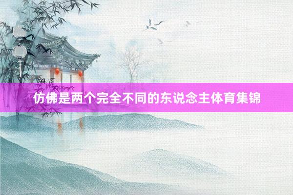仿佛是两个完全不同的东说念主体育集锦