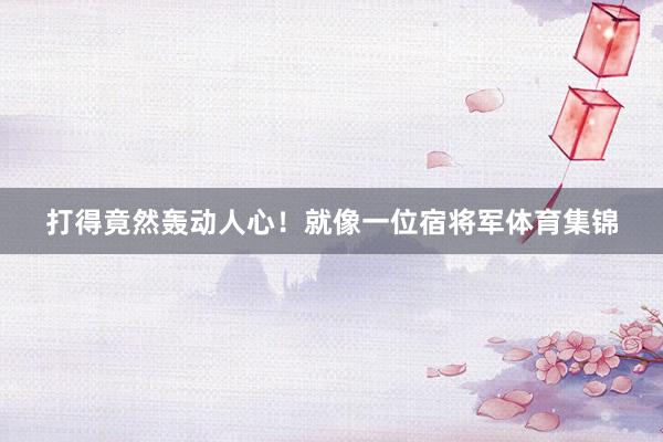 打得竟然轰动人心！就像一位宿将军体育集锦