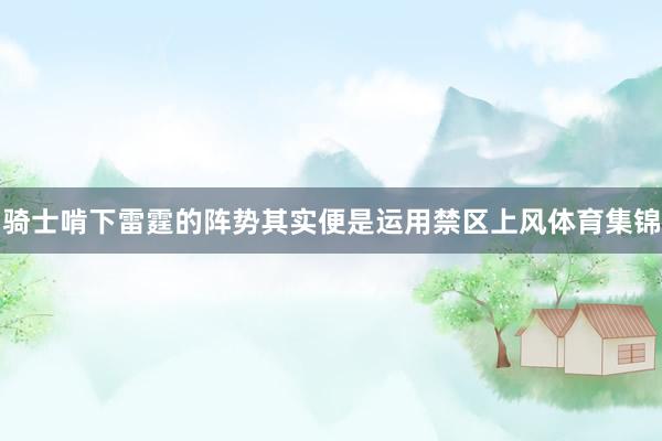 骑士啃下雷霆的阵势其实便是运用禁区上风体育集锦
