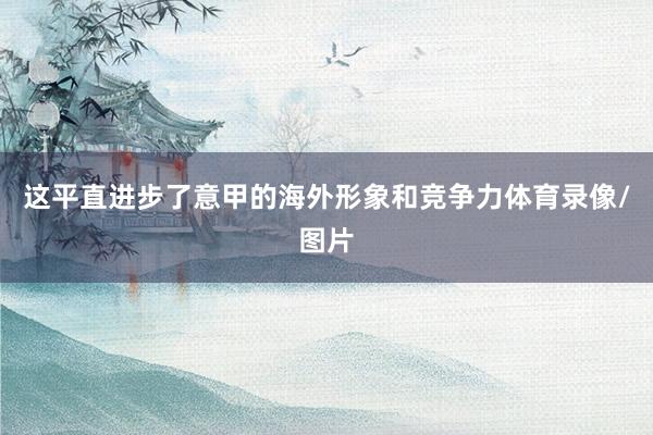 这平直进步了意甲的海外形象和竞争力体育录像/图片