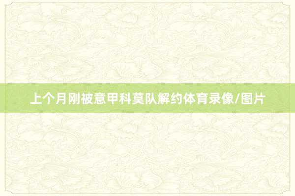 上个月刚被意甲科莫队解约体育录像/图片