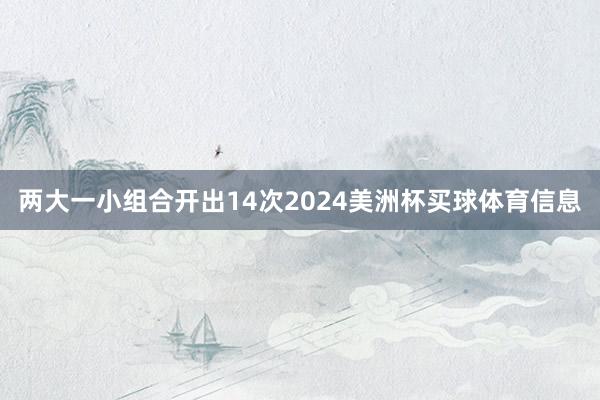 两大一小组合开出14次2024美洲杯买球体育信息