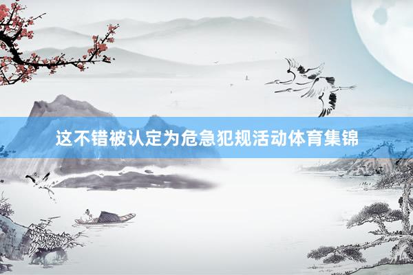 这不错被认定为危急犯规活动体育集锦