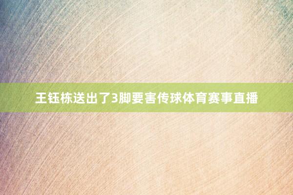 王钰栋送出了3脚要害传球体育赛事直播
