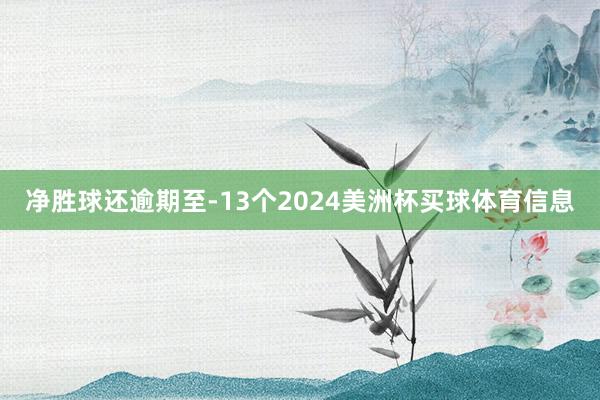 净胜球还逾期至-13个2024美洲杯买球体育信息