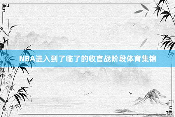 NBA进入到了临了的收官战阶段体育集锦