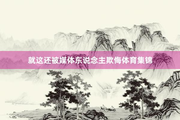 就这还被媒体东说念主欺侮体育集锦
