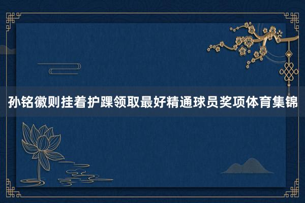 孙铭徽则挂着护踝领取最好精通球员奖项体育集锦