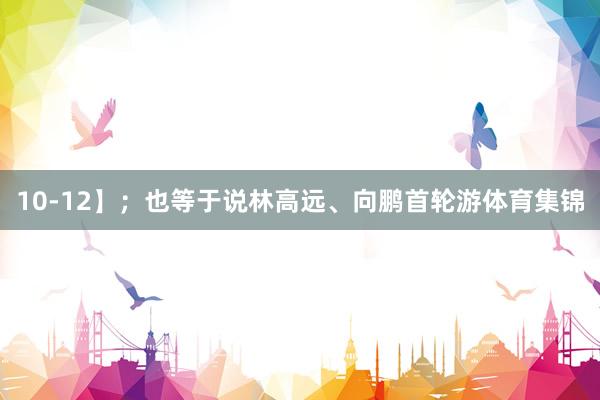 10-12】；也等于说林高远、向鹏首轮游体育集锦