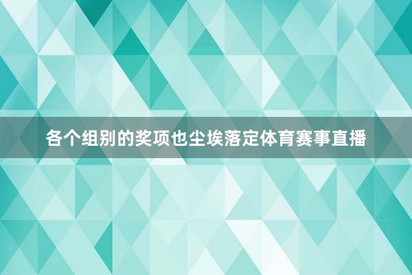 各个组别的奖项也尘埃落定体育赛事直播