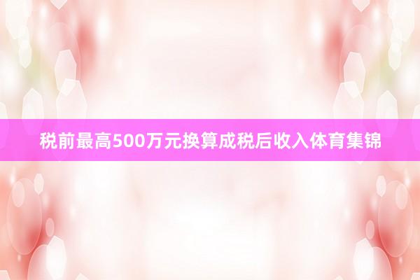 税前最高500万元换算成税后收入体育集锦