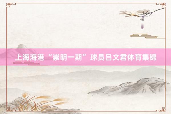 上海海港 “崇明一期” 球员吕文君体育集锦