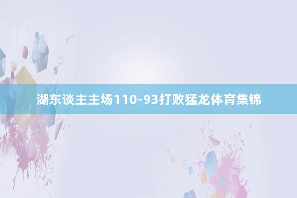 湖东谈主主场110-93打败猛龙体育集锦