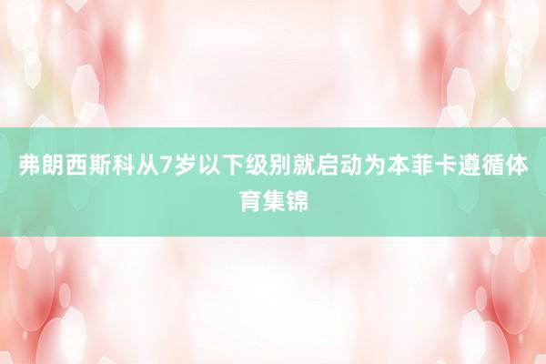 弗朗西斯科从7岁以下级别就启动为本菲卡遵循体育集锦