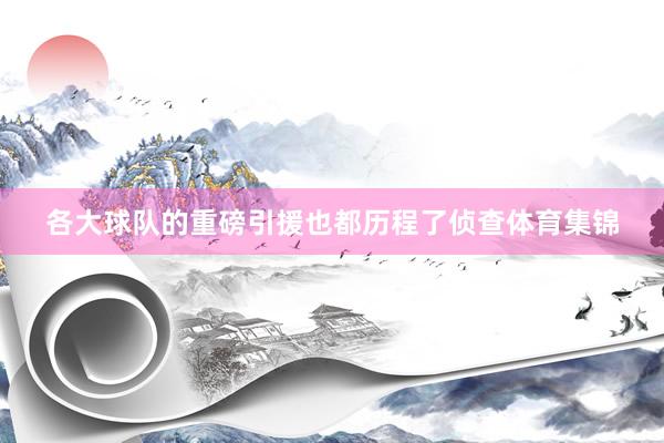 各大球队的重磅引援也都历程了侦查体育集锦