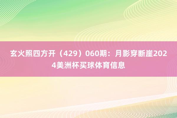 玄火照四方开（429）　　060期：月影穿断崖2024美洲杯买球体育信息