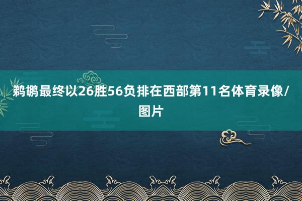 鹈鹕最终以26胜56负排在西部第11名体育录像/图片