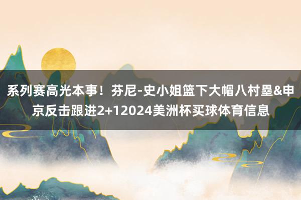 系列赛高光本事！芬尼-史小姐篮下大帽八村塁&申京反击跟进2+12024美洲杯买球体育信息