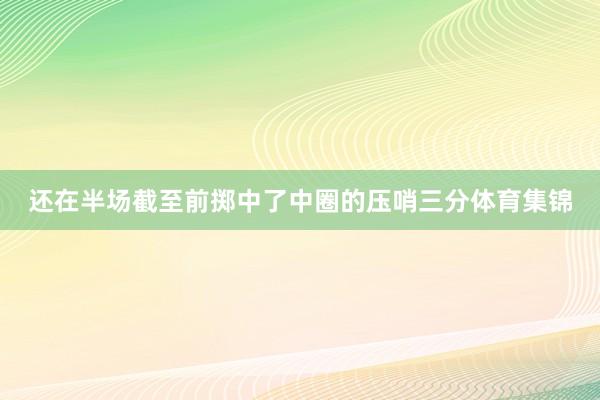 还在半场截至前掷中了中圈的压哨三分体育集锦